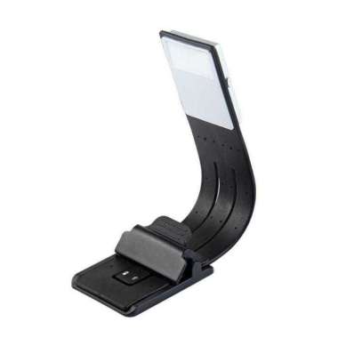 Lampu Baca Portable Buku Rechargeable - Lampu Belajar LED Jepit Fleksibel Minimalis Hitam