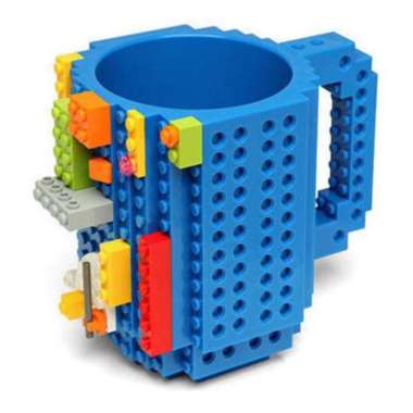 Mug Lucu Unik Anak Model Lego - Gelas Cangkir Plastik BPA Free Murah untuk Kado Minum Sehari-hari Bi
