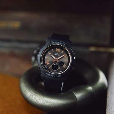 CASIO Baby-G Analog Digital Metallic Face Original Jam Tangan Wanita [BGA 290] Black Rosegold