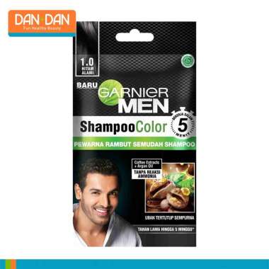Garnier Men Hair Color Shampoo Hitam 1.0 Sachet - 424931