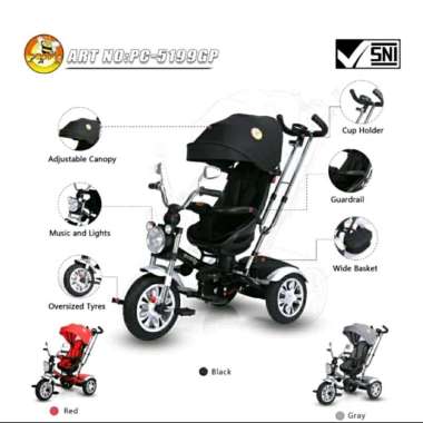Stroller Sepeda Anak Roda Tiga Pacific PC-5199 Tricycle PC5199 PC 5199