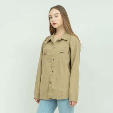 Jaket parka outer jaket wanita semi parka warna krem unisex L