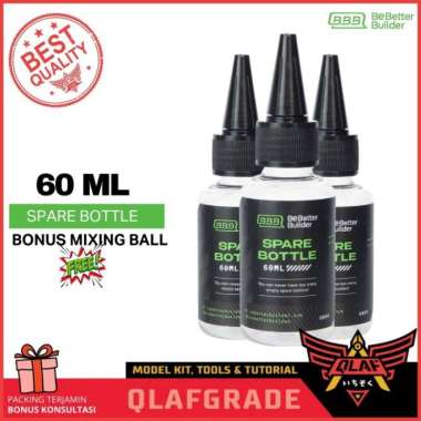 SPARE BOTTLE bonus MIXING BALL botol cat tetes airbrush mokit, Ukuran 60ML