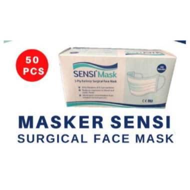 Masker Sensi 3 ply Earloop Box Isi 50 pcs/ Sensi Surgical Face Mask