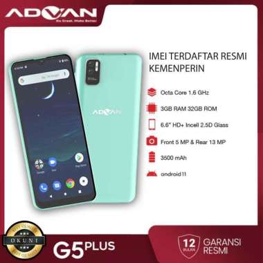 Advan G5 Plus 3/32 NEW Garansi Resmi Advan Hijau