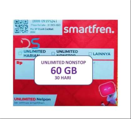Perdana SmartFren NONSTOP UNLIMITED 60 GB