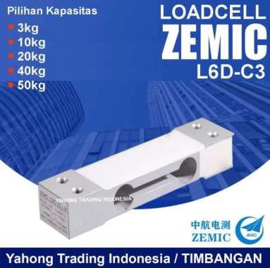 LOADCELL SENSOR TIMBANGAN DIGITAL LOAD CELL ZEMIC L6D C3 50kg ukuran