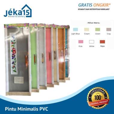 PINTU KAMAR MANDI MINIMALIS / PINTU PVC MINIMALIS CERMIN Cream - Kanan