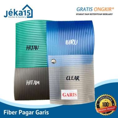 FIBER PENUTUP PAGAR TEBAL MOTIF GARIS / FIBER PAGAR PLASTIK METERAN Tebal 0.8 Clear