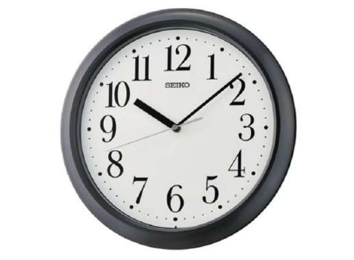 Jam Dinding SEIKO QXA787 QXA787K Metallic Black Original