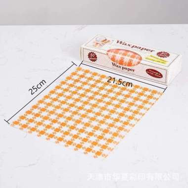 Wax paper / baking paper motif / kertas roti Kotak2 Oren
