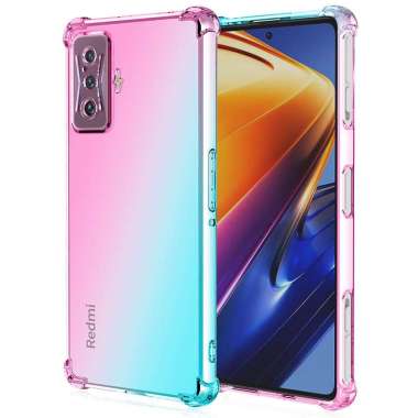 Shock Gradient Case Xiaomi Poco F4 GT - Casing Rainbow Soft Cover Rainbow