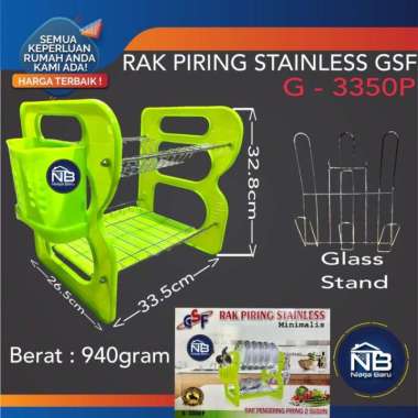 RAK PIRING DAPUR STAINLESS MINIMALIS 2 SUSUN GSF-3350P