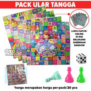 Mainan PACK Ular Tangga Snakes Ladders Ludo Catur Halma Chess Checkers