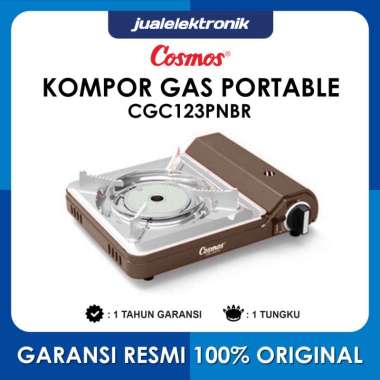 Cosmos CGC123PNBR – Kompor Gas Portable 2 in 1 Ceramic Burner Brown Coklat