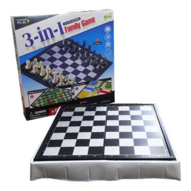 Family Game 3 In 1 - Catur - Ular Tangga - Ludo