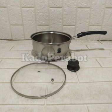 panci mie stainless ruixing 18 cm - panci mie dengan tutup kaca tebal