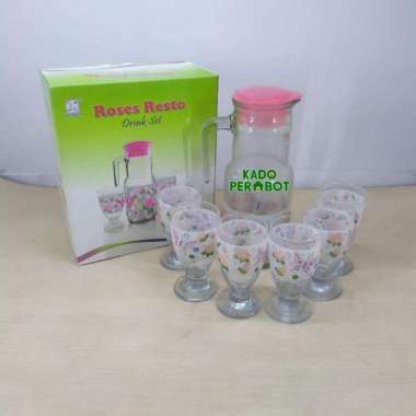teko kaca set italiano - teko set lebaran - teko gelas cantik lebaran