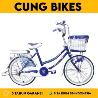 Sepeda Mini Perempuan PHOENIX 20 Inch dengan keranjang Biru