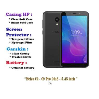 Meizu C9 - C9 Pro 2018 - 5.45 inch - Case - Screen Protector - Battery - Dll Tempered Glass