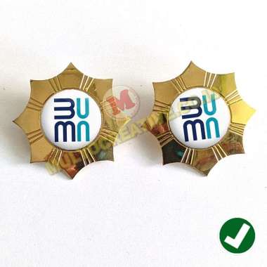Pin Logo Model Bintang Bahan Logam Pin Kementerian BUMN RI Mulyocreative