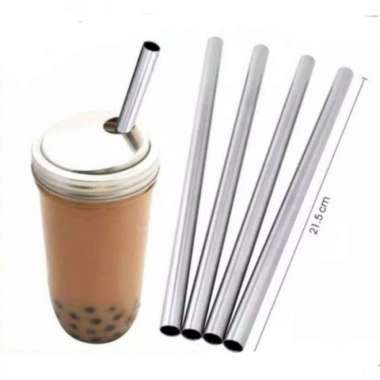sedotan stainless steel buble silver sedotan boba viral tiktok sedotan boba Ukuran