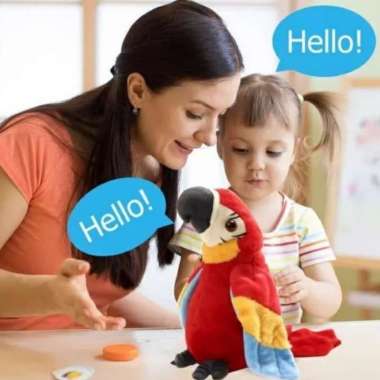 mainan boneka peniru suara burung beo bisa bicara boneka talking