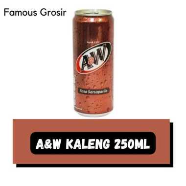 A&W Sarsaparilla 250ml / A&W kaleng 250ml / AW Sarsi 250ml isi 24pcs