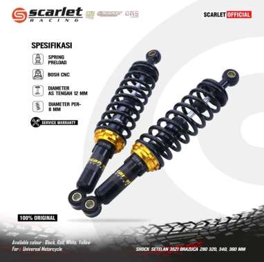 Scarlet Racing - Shock Skok Setelan 3521 Brazuca 280 320 340 360 MM 320mm Chrome