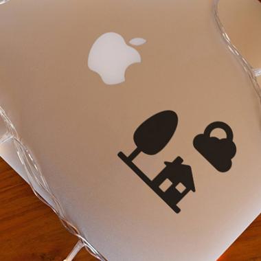 Grapinno Pemandangan Rumah Pohon Matahari Decal Sticker Laptop for Apple MacBook [13 Inch] hitam