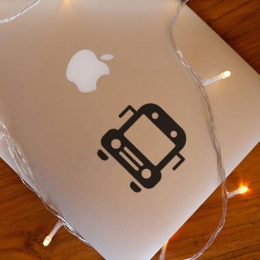 Grapinno Bus Sekolah Decal Sticker Laptop for Apple MacBook 13 Inch hitam