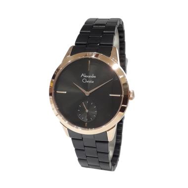 Alexandre Christie 2785LSB Jam Tangan Wanita Black Rose Gold