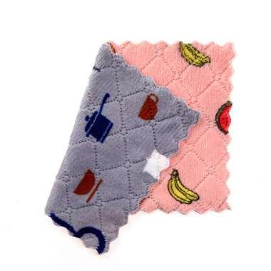 OEM ONE-C561 C563 Kain Lap Dapur Meja Piring Anti Minyak / Kain Lap Piring Lembut Bahan Coral Fleece