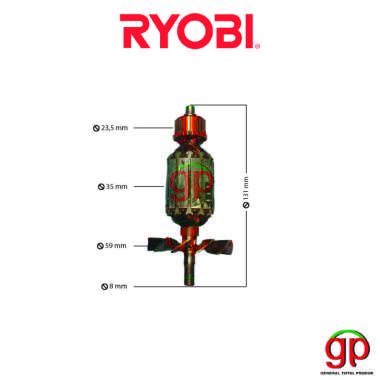 Sparepart Armature / Angker HL 82 Ryobi Mesin Pasah / Serut Ketam Kayu HL82 PLaner