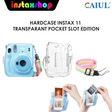 INSTAXSHOP Hardcase Fujifilm Instax Mini 11 with Pocket Transparan Clear Case (Casing dengan tempat