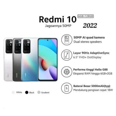 Xiaomi Redmi 10 2022 Garansi resmi ram 6+128GB