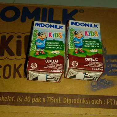 Susu Indomilk Kids Coklat Kotak 1 dus isi 40 Kotak uk 115ml/Kotak.