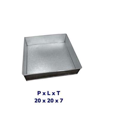 Loyang Kue Kotak Galpalum 4 Ukuran set 20 x 20 x 7