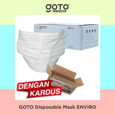 Goto Enviro Mask 3 Ply Facemask Masker 3Ply 50 pcs Putih warna