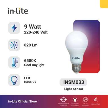 in-Lite LED Lampu Sensor Cahaya 9 Watt - Light Sensor