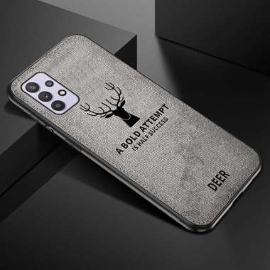 Case Deer Samsung A32 5G 2021 Softcase Jeans Canvas Back Cover Abu-abu