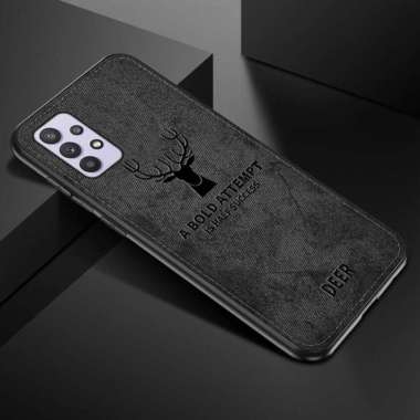 Case Deer Samsung A32 5G 2021 Softcase Jeans Canvas Back Cover Hitam