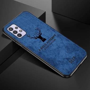 Case Deer Samsung A32 5G 2021 Softcase Jeans Canvas Back Cover Biru