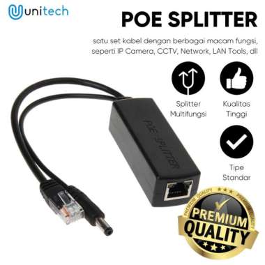 Kabel Poe Splitter Unitech 48V to 12V Output 2A For IP Camera POE
