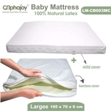 Alphajoy LARGEE Bamboo Baby Mattress 100% Natural Latex size 105 x 70 kasur lateks anak cocok ukuran
