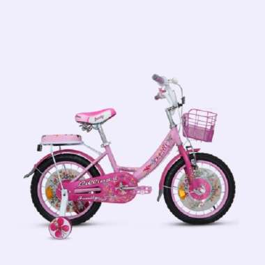 sepeda anak 16 mini family lillies keranjang boncengan roda bantu