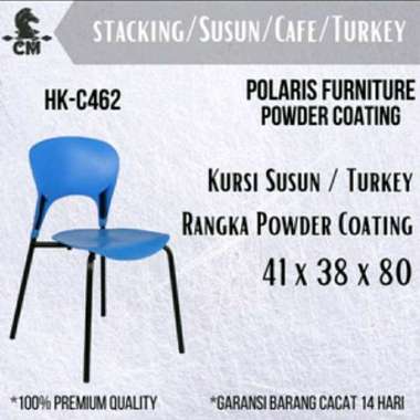 kursi turkey turki susun cafe seminar pertemuan stacking chair powder coating 462 biru
