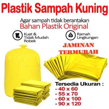 Plastik Sampah Kuning Besar 40 x 60 | 55 x 70 | 60 x 100 |90 x 120 40x60x0,50