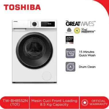 TOSHIBA - MESIN CUCI FRONT LOADING TW BH 85S2N TWBH85S2N 8.5 KG TW-BH85S2N