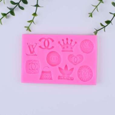 SILICONE MOULD FASHION BRANDED LOGO BAG SHOES BRAND CETAKAN FONDANT